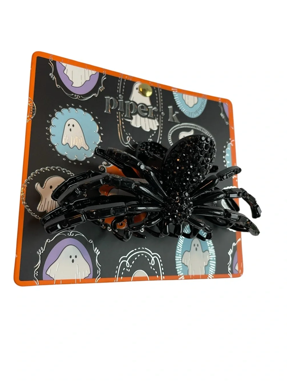 Piper K Black Sparkle Spider Hair Clip - Accessories